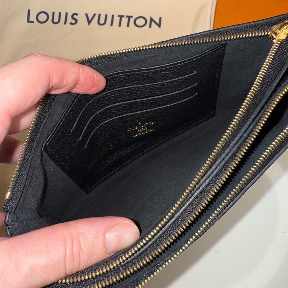 Louis Vuitton Double Zip Pochette in Black Empriente Monogram - Picture 4 of 13